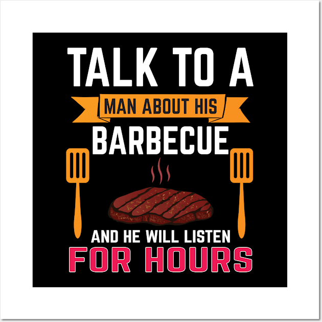 Funny BBQ Grilling Quote Wall Art by LetsBeginDesigns